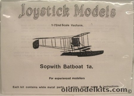 Joystick 1/72 Sopwith Batboat 1a - Bagged plastic model kit